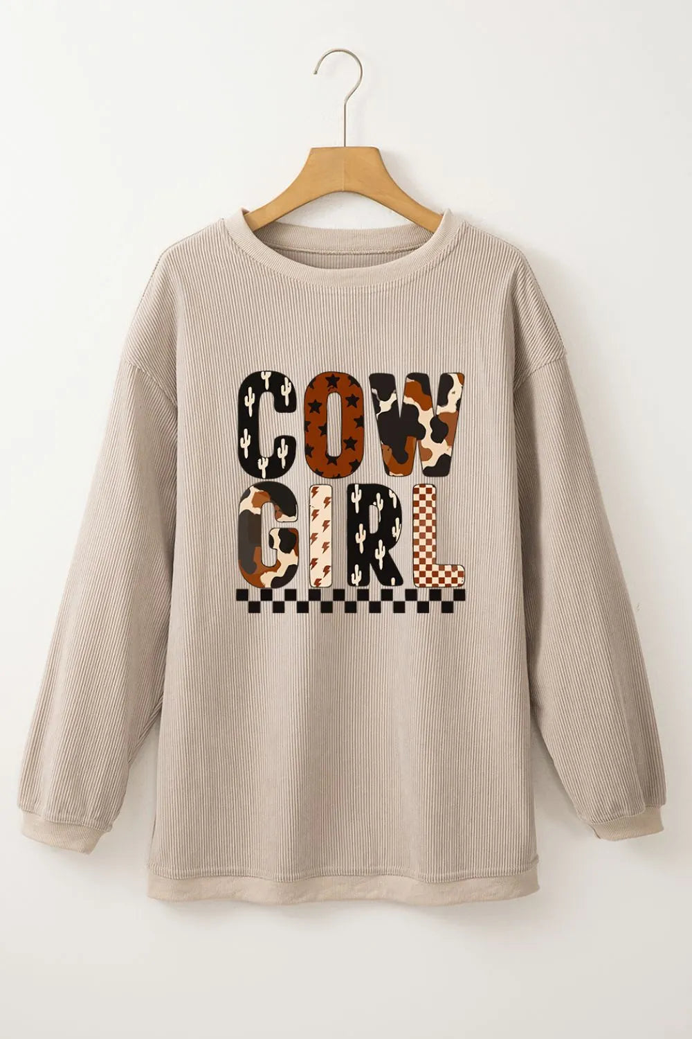 Cowgirl Graphic Long Sleeve Sweatshirt - Fashorio