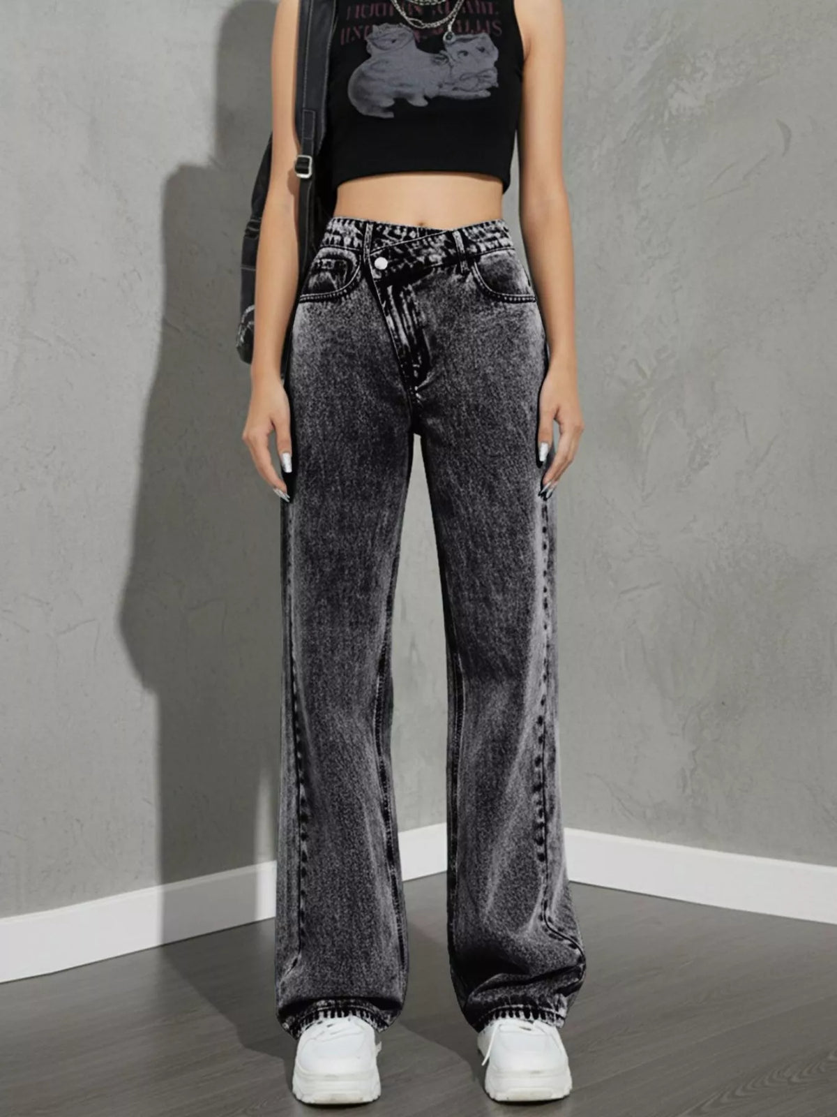 Classic High Waist Wide Leg Jeans, view 23