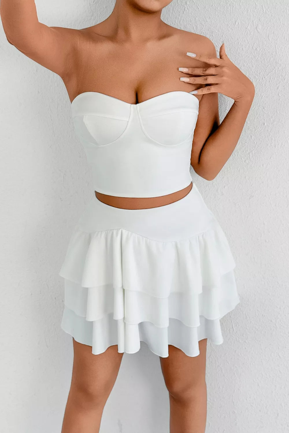 White tube top detail