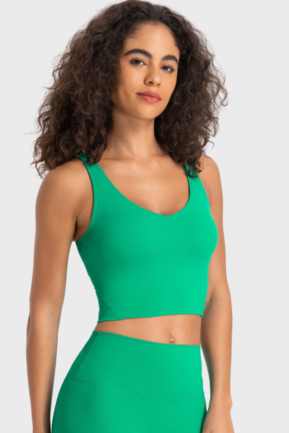 Millennia Deep V-Neck Crop Sports Bra - Fashorio