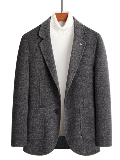 Men's Plus Size One Button Long Sleeve Blazer Grey - Fashorio