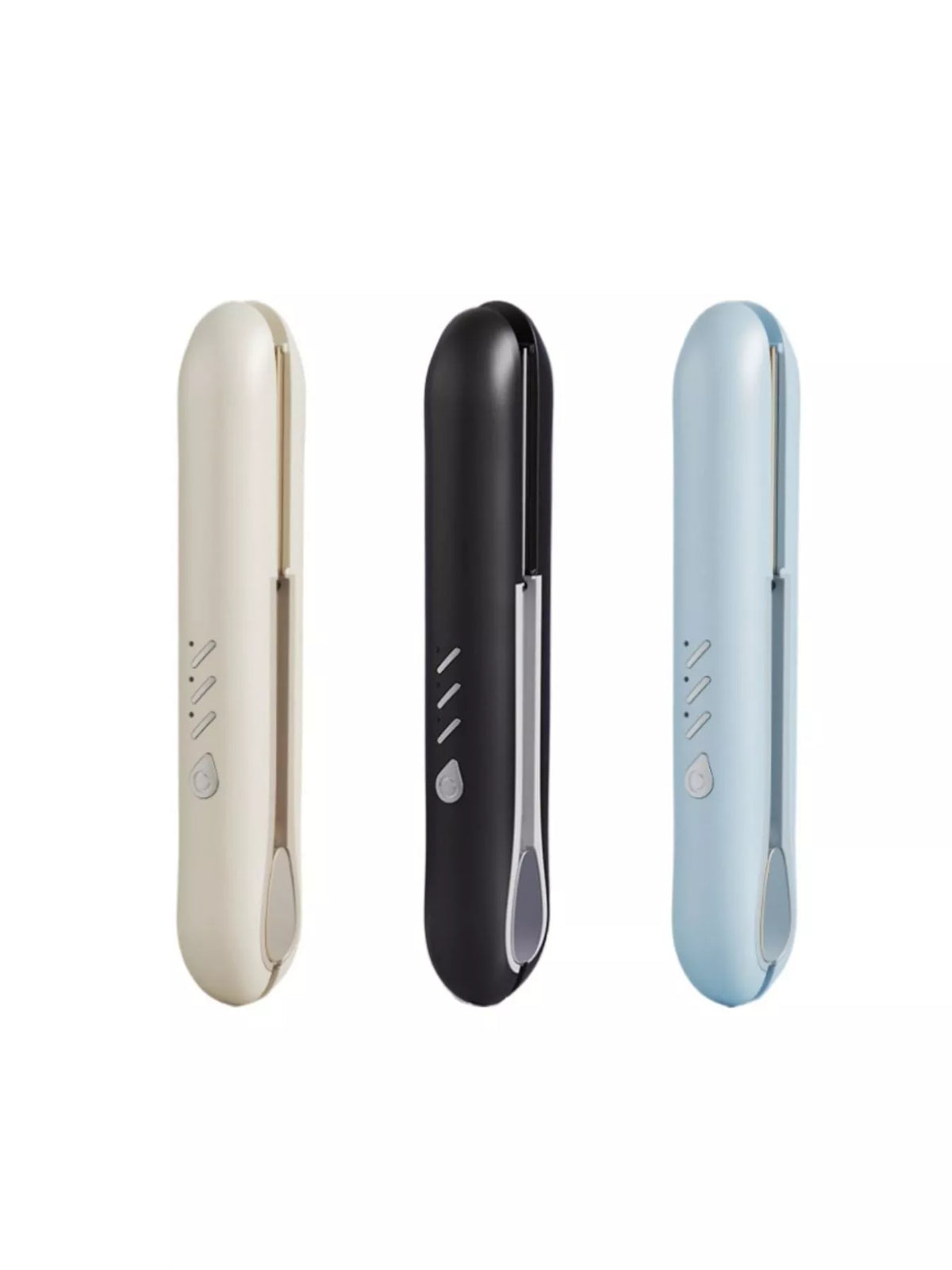 Hair straightener heated plates close up