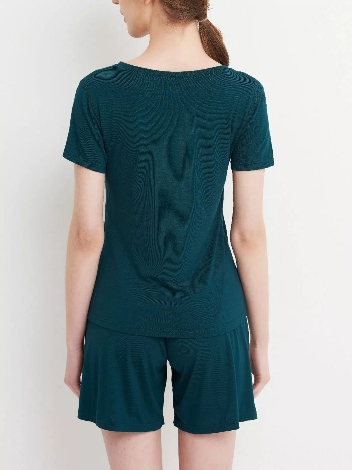 Plus Size Padded Modal Tee and Shorts Two Piece Set, view 19