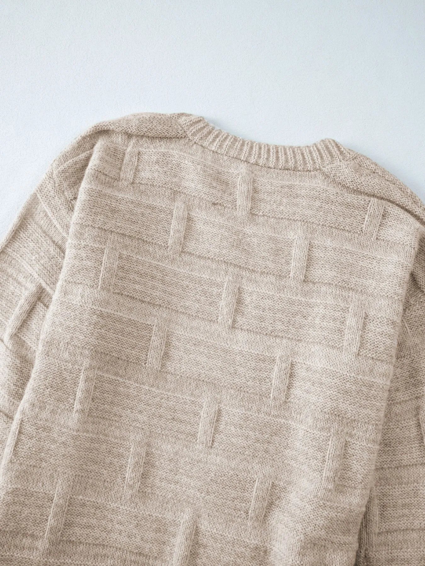 Textured Knit Open Front Cardigan with Pockets - Fashorio