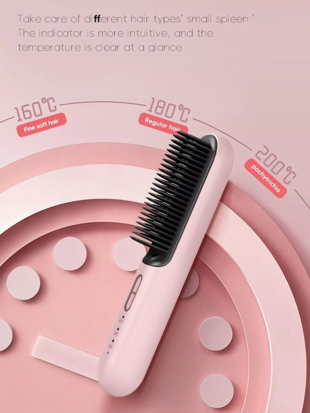 Straightening comb smoothing hair
