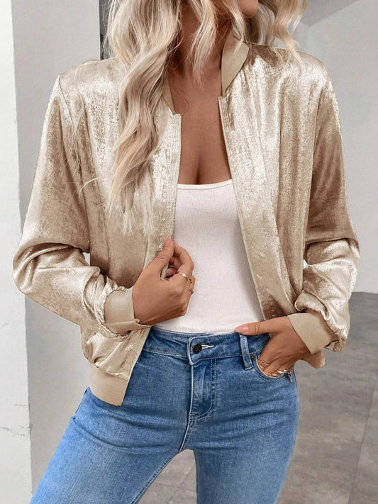 Thin Zip Up Long Sleeve Jacket – Lightweight Casual Outerwear - Fashorio