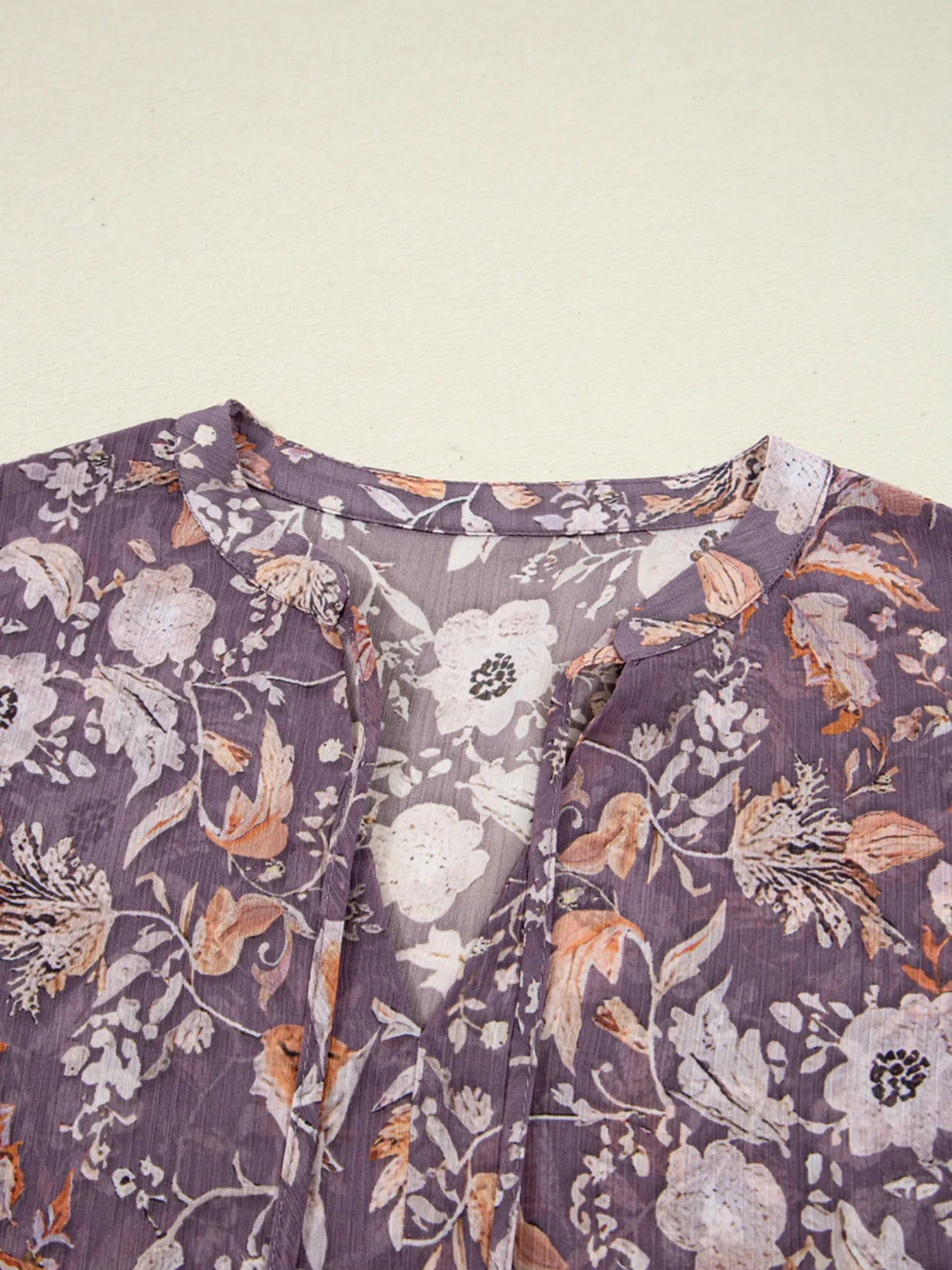 Floral Print Tie Neck Blouse - Fashorio