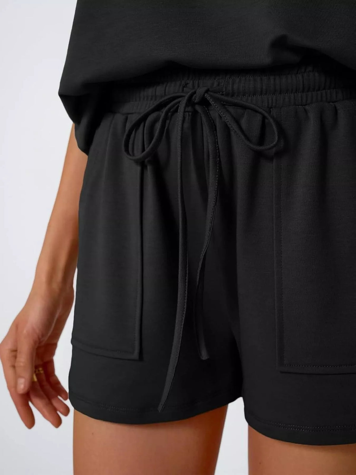 Casual Solid T-Shirt and Shorts Set, view 13