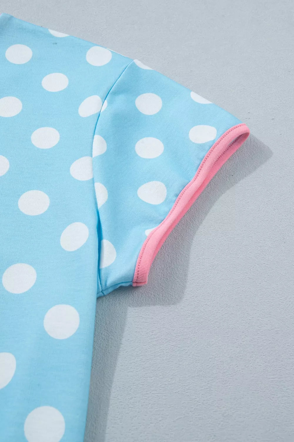 Polka dot top and shorts set back view