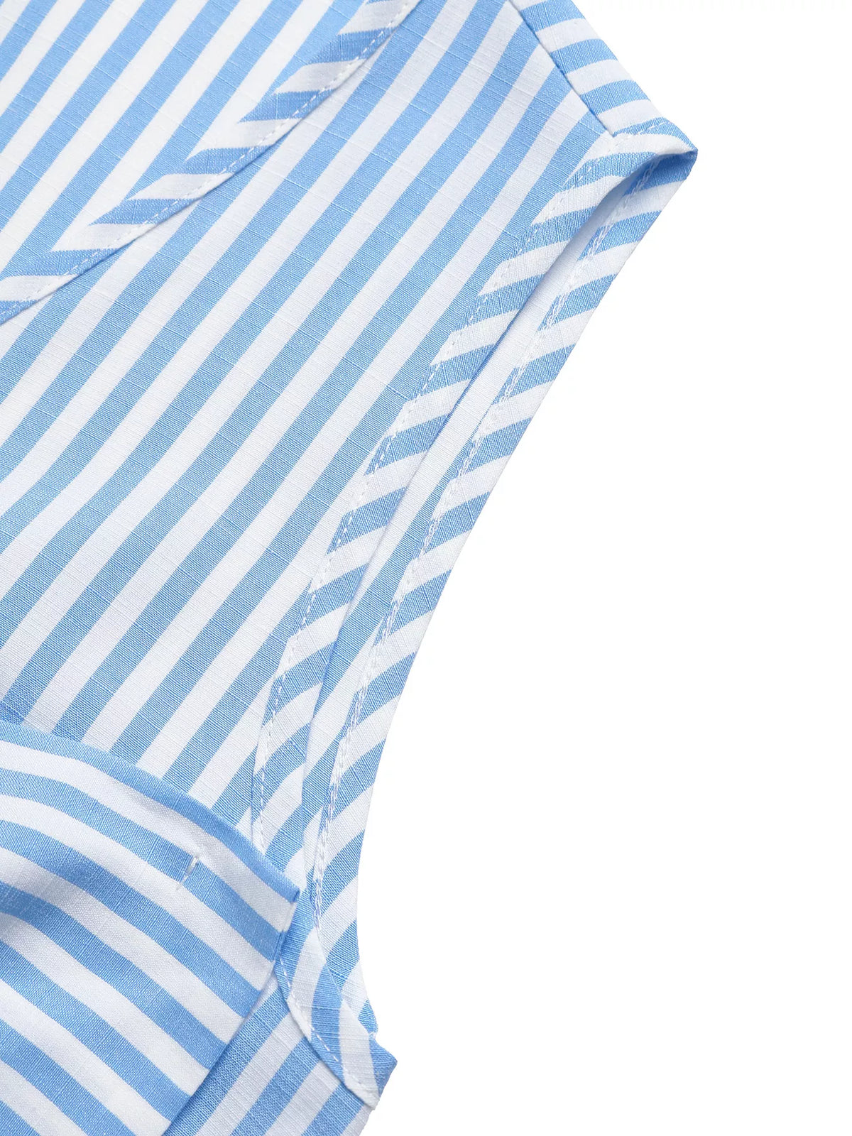 Striped Bow Sleeveless Top and Shorts Two Piece Set, view 9