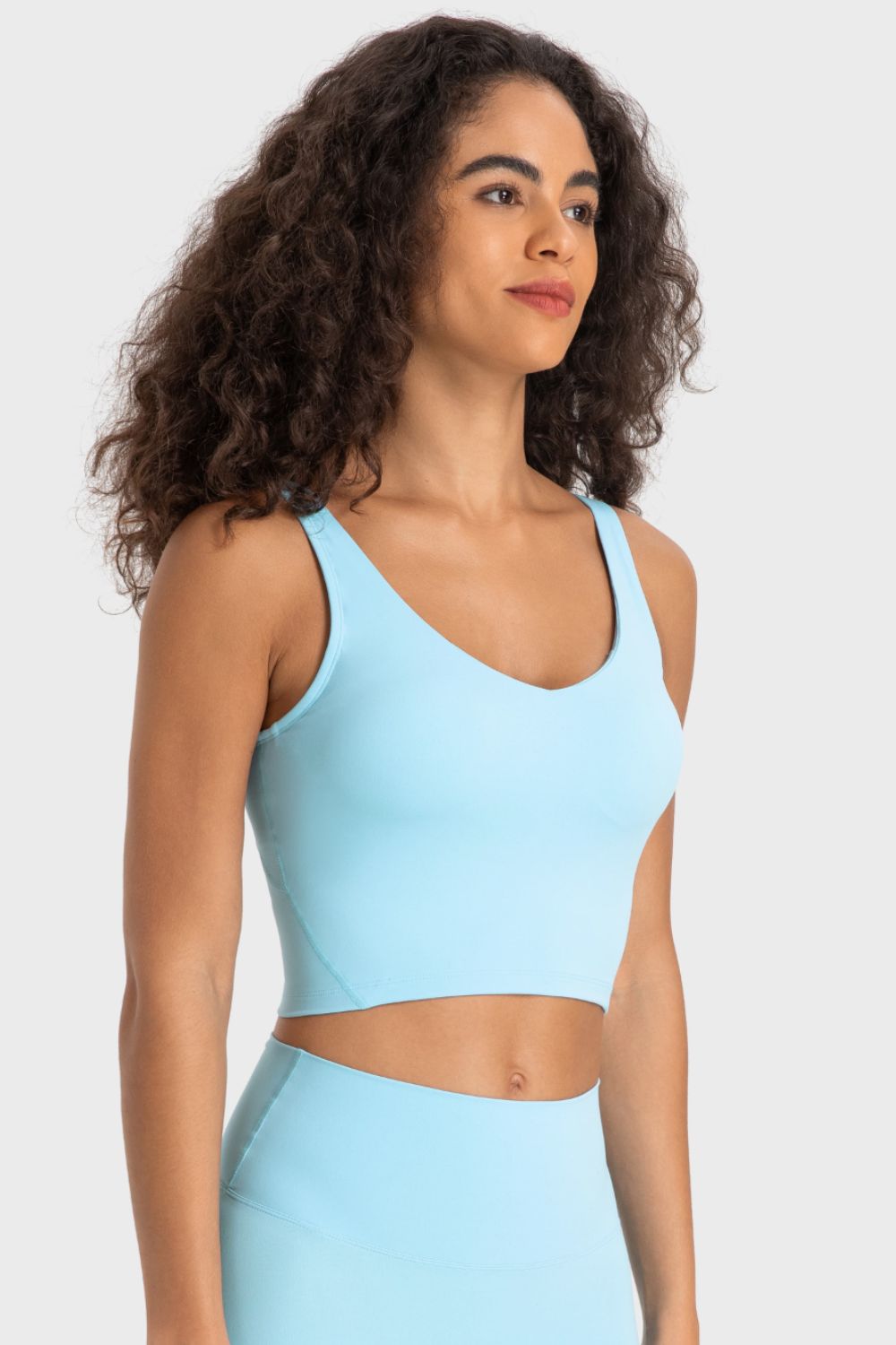 Millennia Deep V-Neck Crop Sports Bra - Fashorio