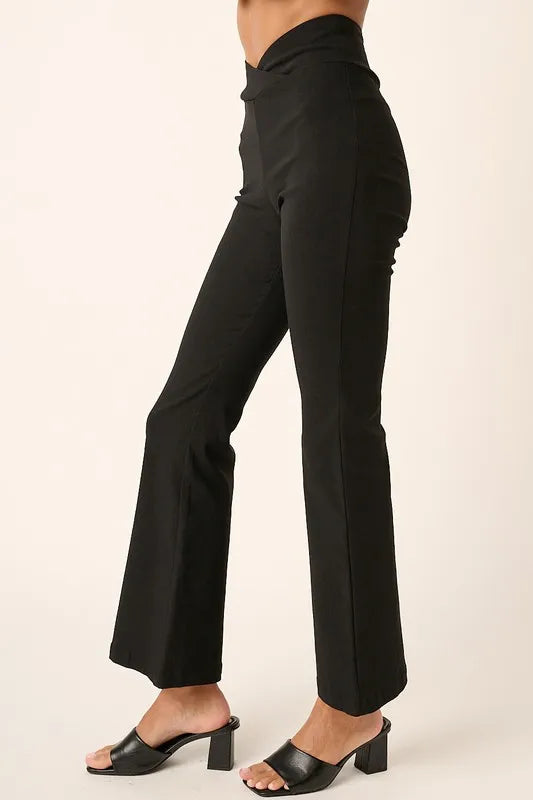 Mittoshop Surplice V Waist Flare Pants - Fashorio