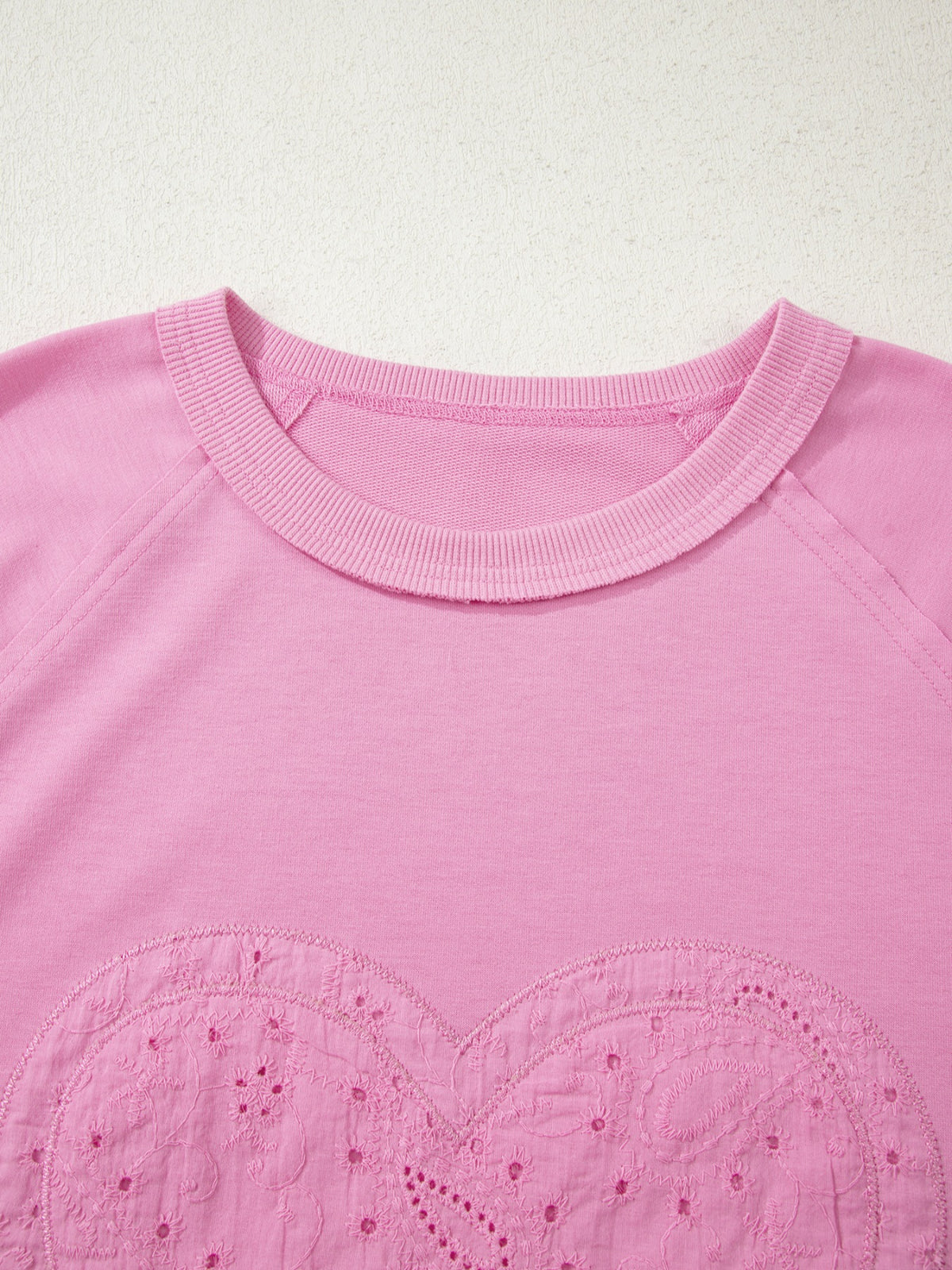Back view of long sleeve patchwork top