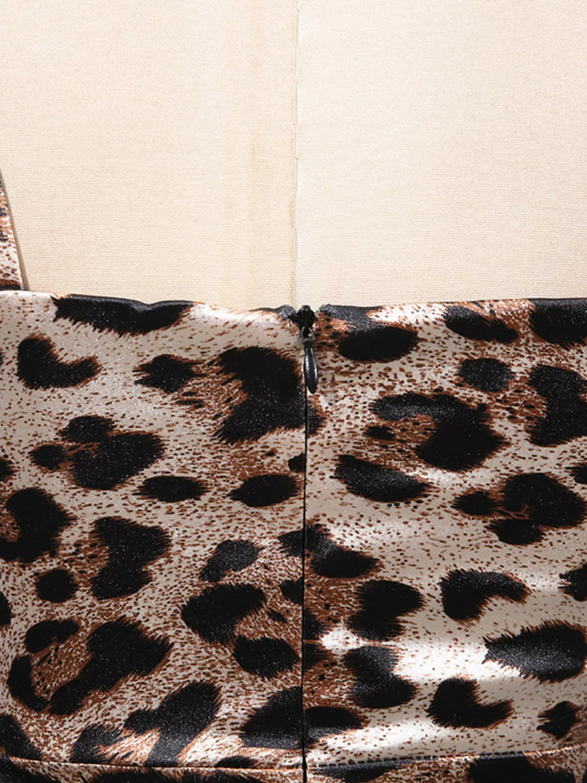 Leopard print bodycon midi dress hem detail