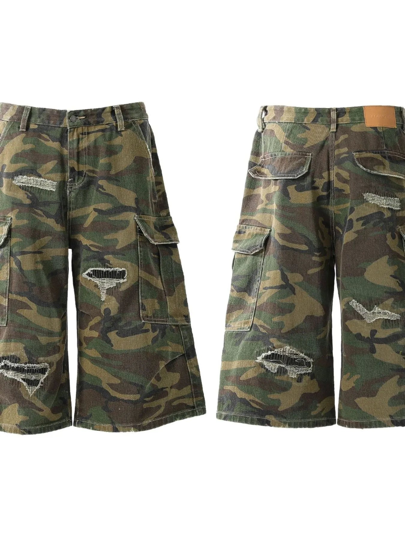 Men's Distressed Camouflage Cargo Shorts - Fashorio