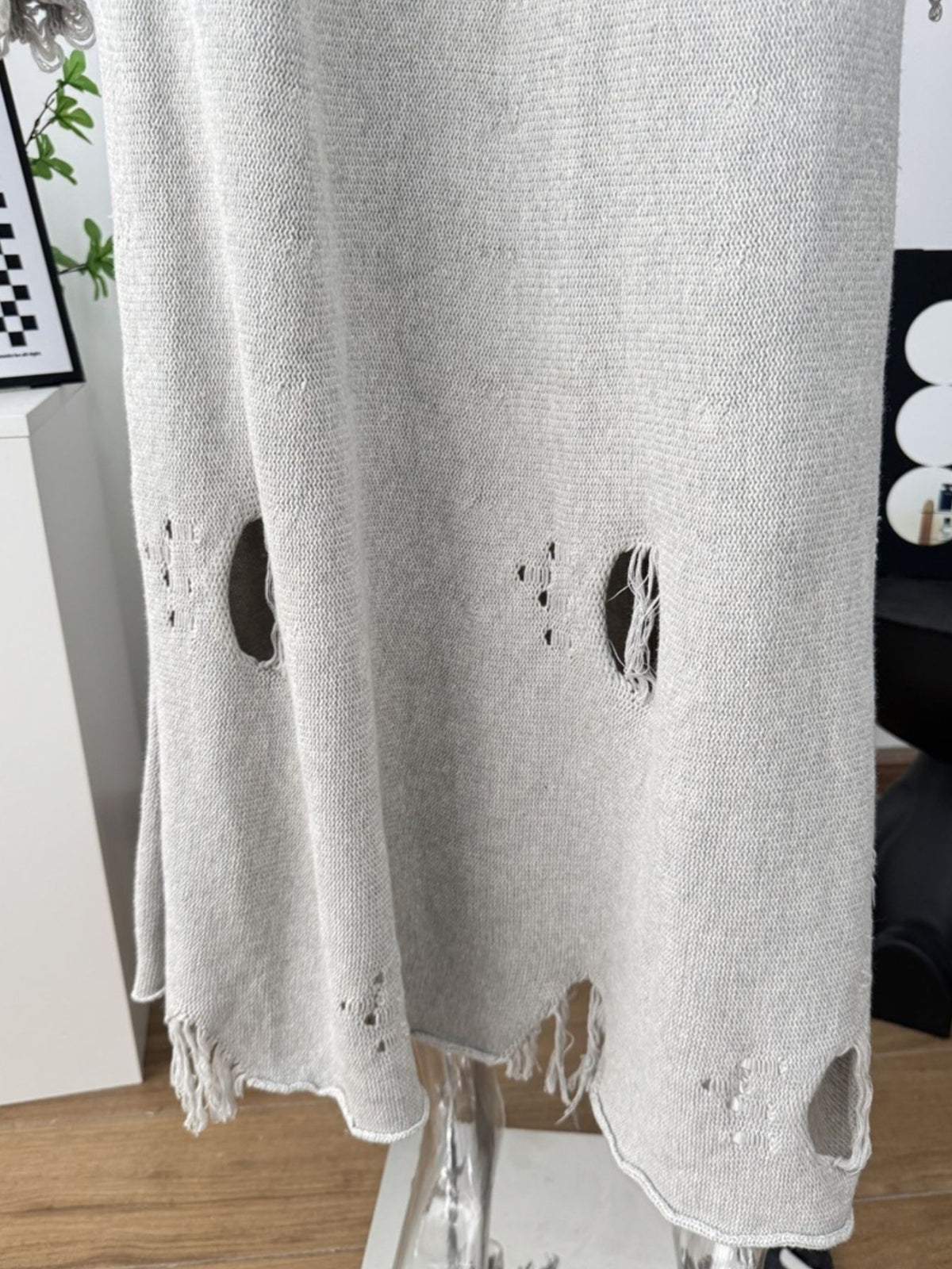 Distressed Sweater and Skirt Two Piece Set, view 23