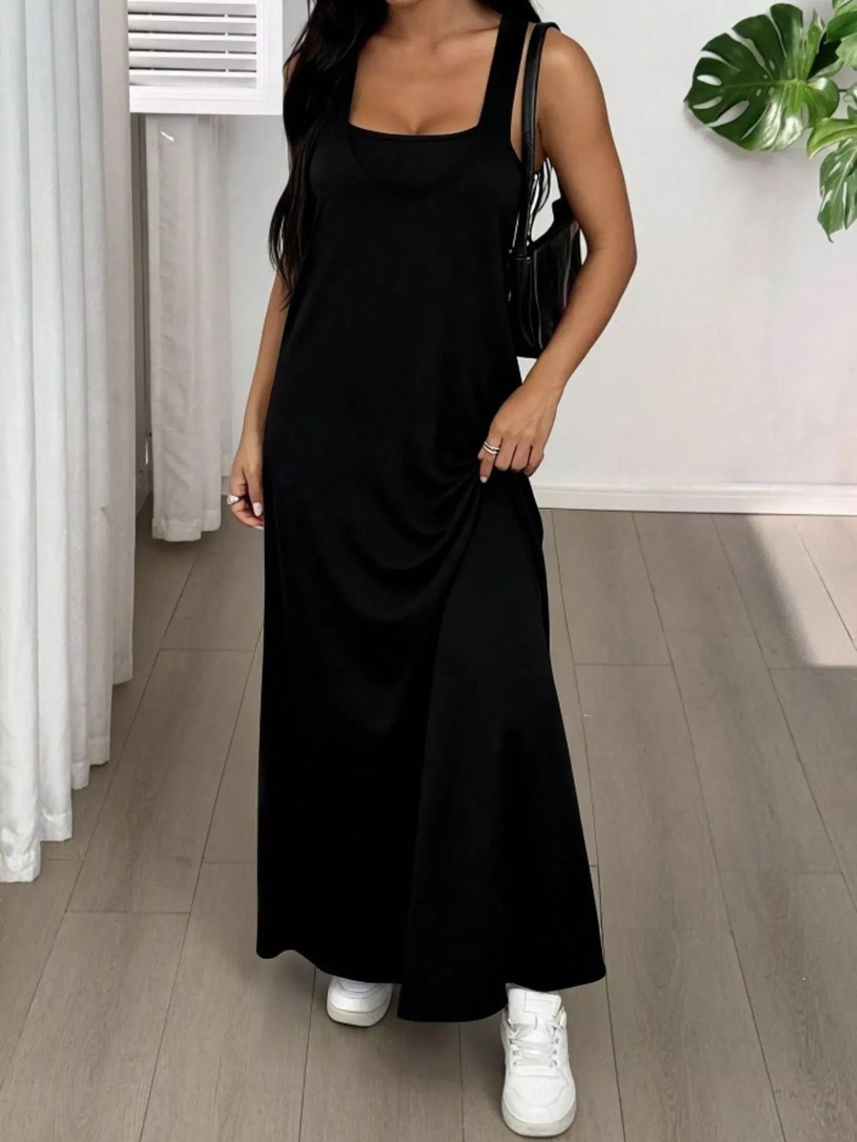 Scoop Neck Cami and Maxi Dress Two Piece Set, view 7