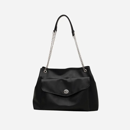 PU Leather Shoulder Bag Black One Size - Fashorio