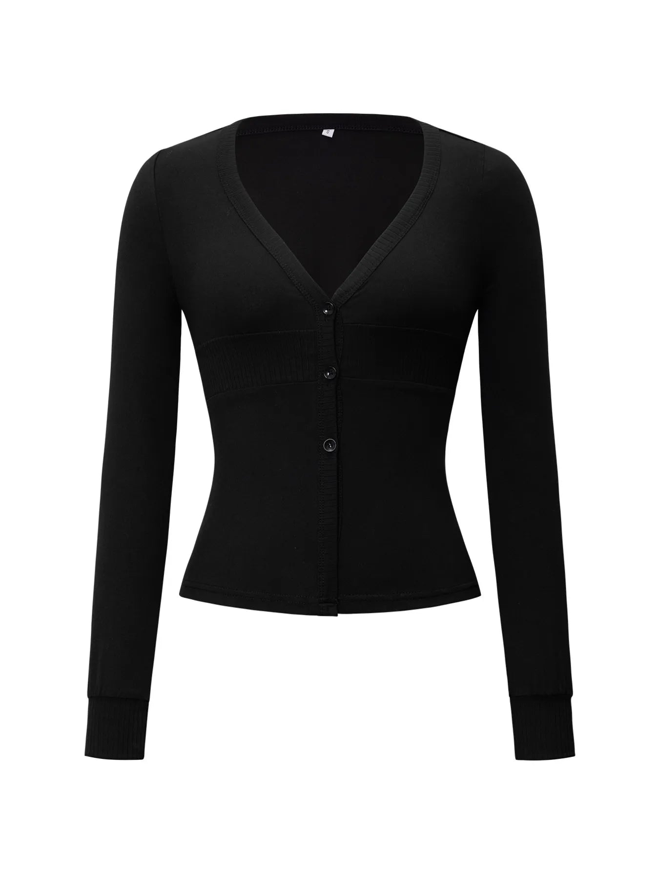 Long Sleeve V-Neck Button Front Cardigan - Fashorio