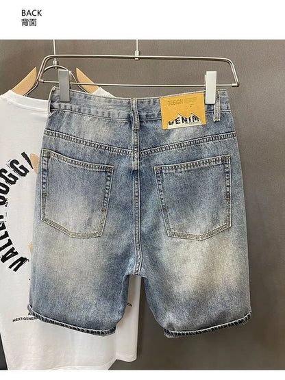 Men's Distressed Denim Shorts - Fashorio