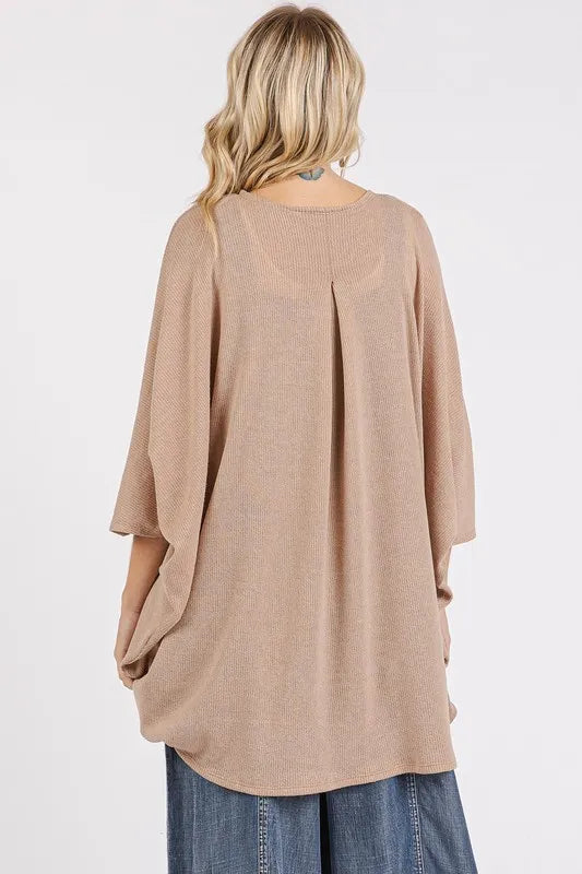 Mittoshop Open Front Batwing Sleeve Cardigan - Fashorio