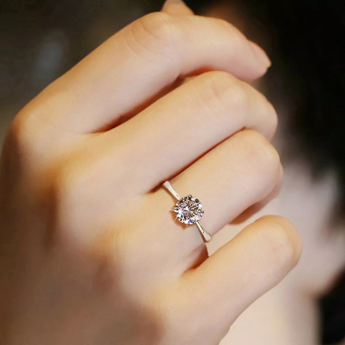 Side profile of the adjustable sterling silver ring band