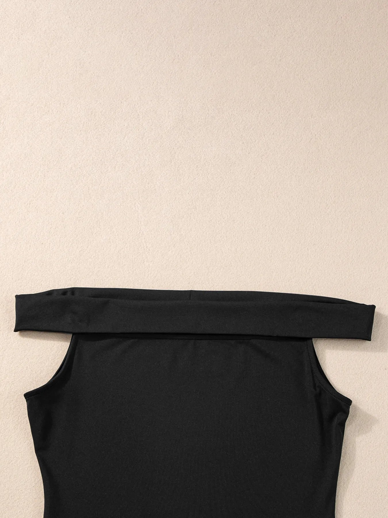 Folded Off Shoulder Slim Top - Fashorio