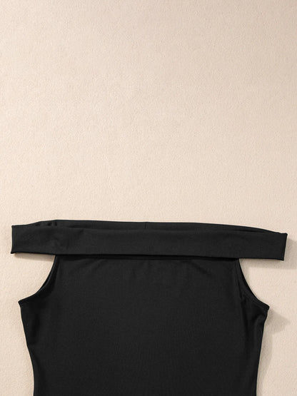 Folded Off Shoulder Slim Top - Fashorio
