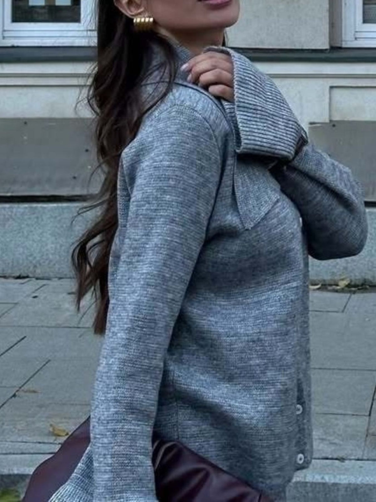 Button Down Cardigan and Skirt Knit Set, view 12