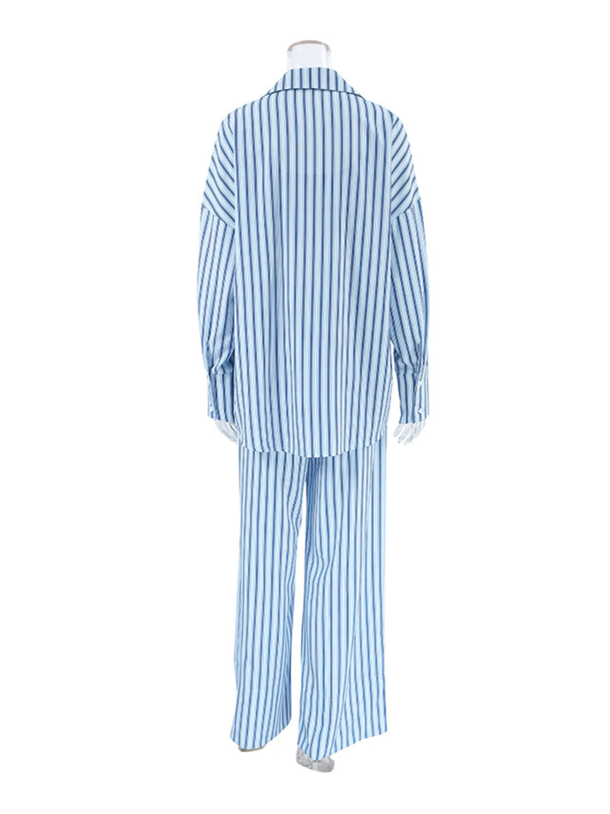 Striped Cami Shirt and Pants Lounge Set, view 9