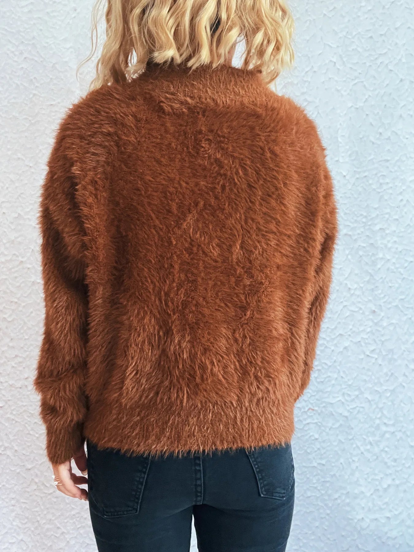 Cozy Fuzzy Half-Zip Sweater - Fashorio