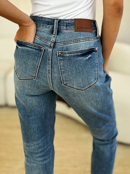 Judy Blue Full Size Mid Rise Rigid Magic Release Hem Jeans - Fashorio