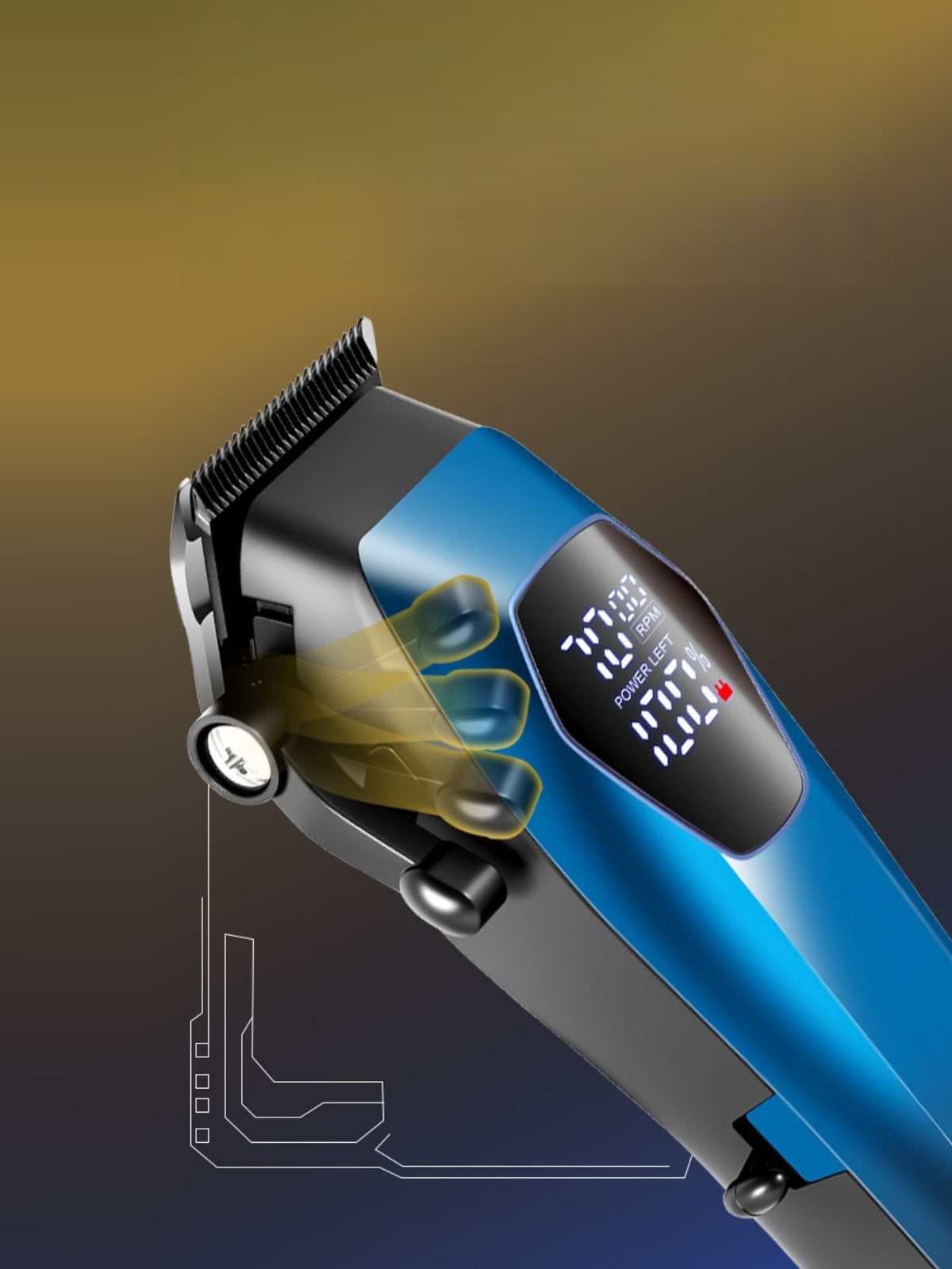 Cordless clipper with guard set