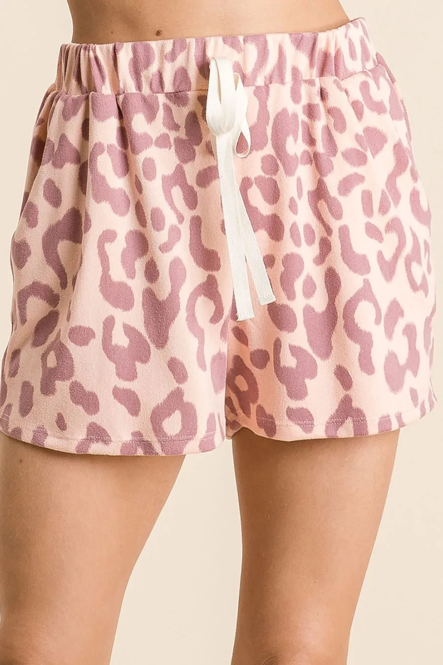 BiBi Leopard Shorts with Twill Tape Drawstring - Fashorio