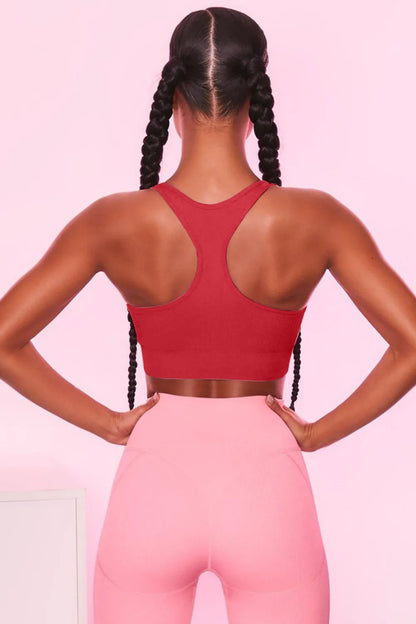 Scoop Neck Wide Strap Active Bra - Fashorio