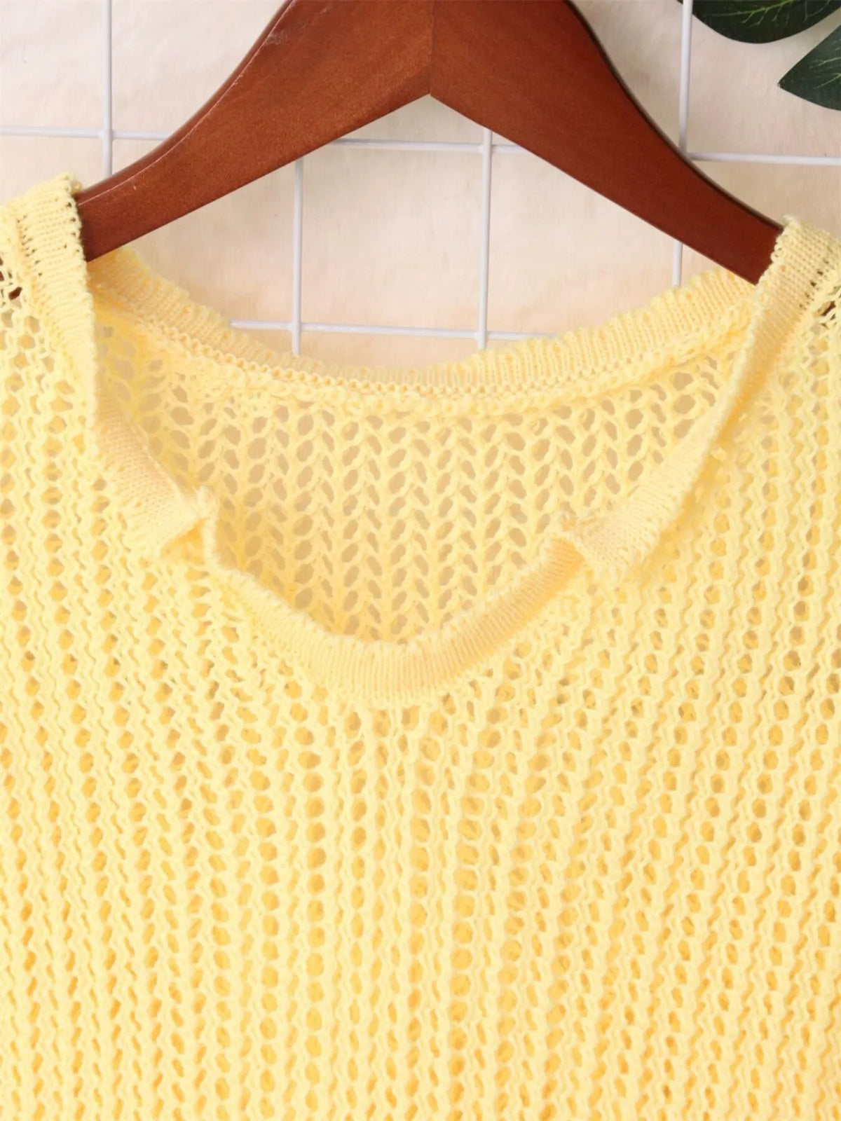 openwork relaxed knit cover up front view