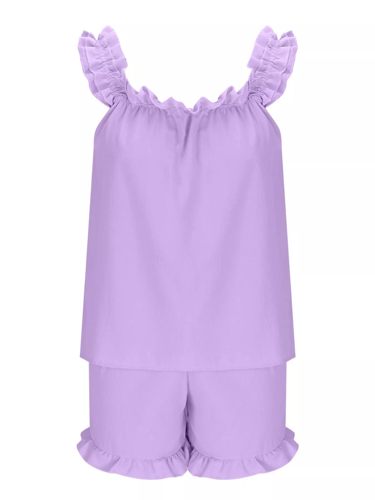 Ruffle top and shorts final outfit view