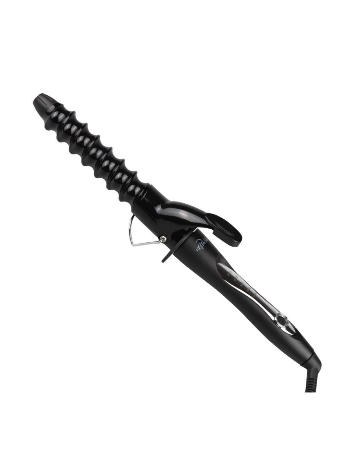 Curling iron barrel and clamp close up