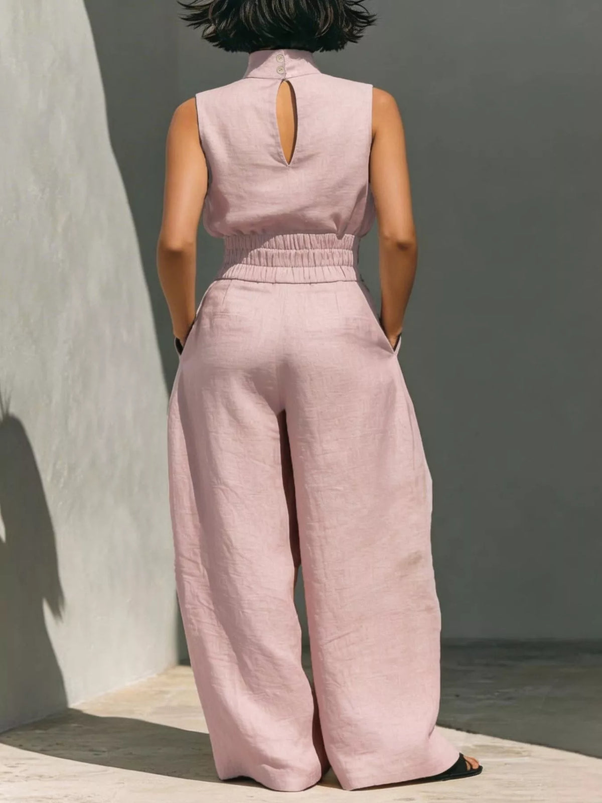 Two piece set styled with heels