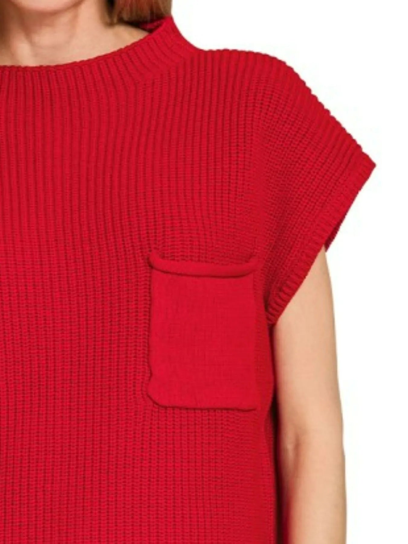 Zenana Mock Neck Short Sleeve Sweater - Fashorio