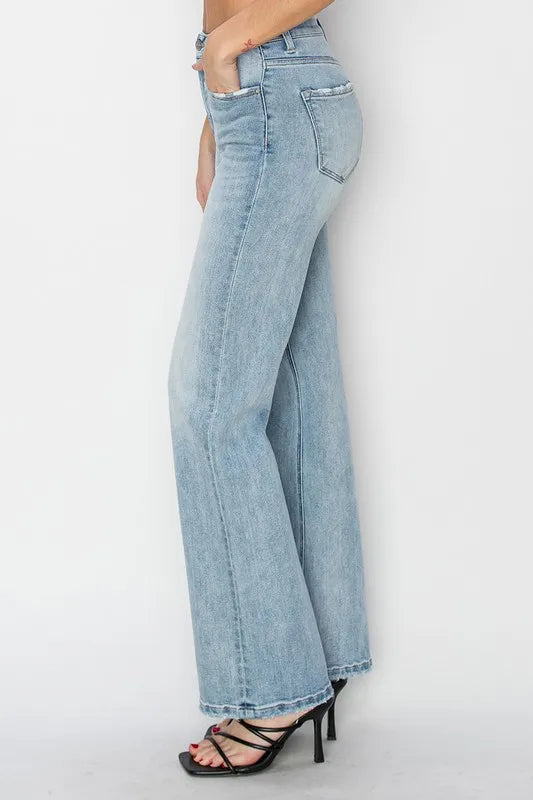 RISEN straight leg jeans waist detail