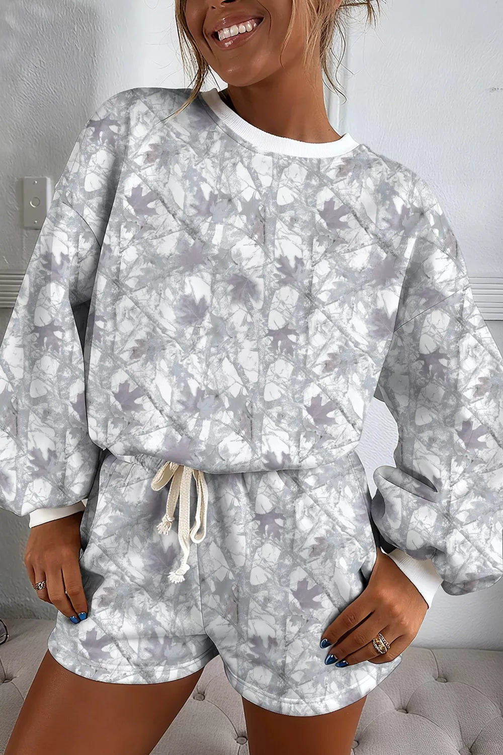 Camo print coordinated set full look