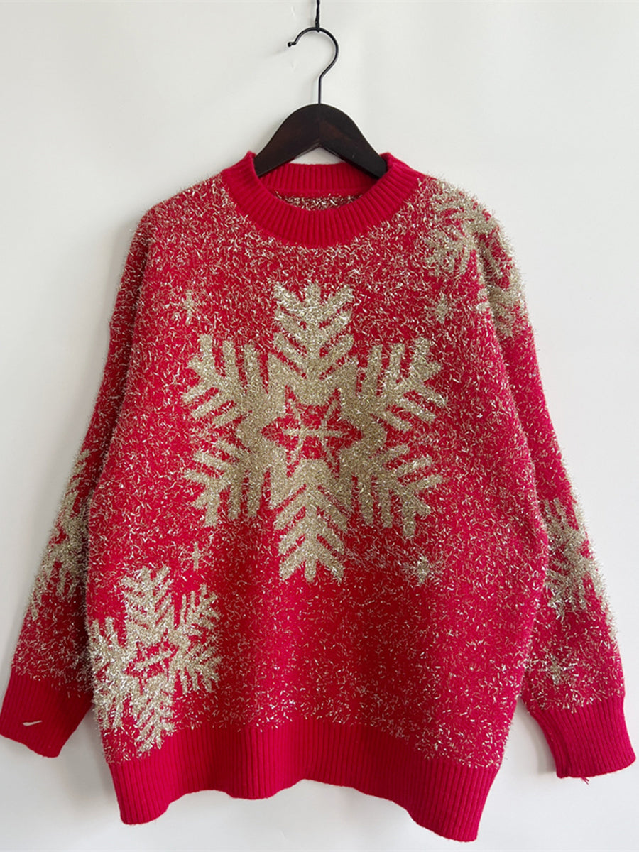 Christmas Element Round Neck Sweater - Fashorio