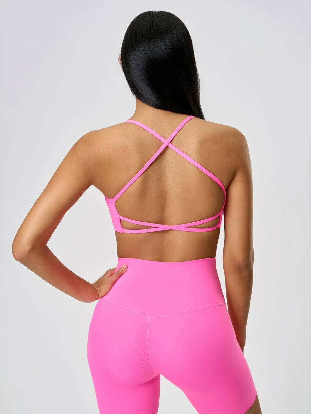 Millennia Crisscross Back Scoop Neck Active Cami with Detachable Chest Pads - Fashorio