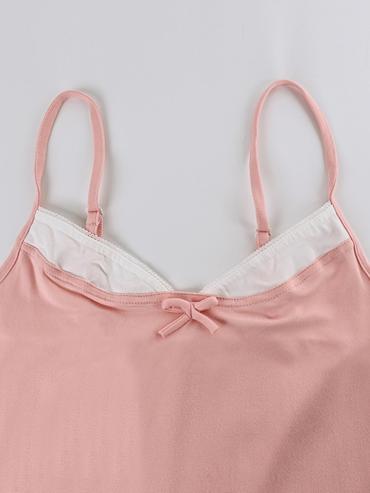 Lace trim cami and pants set profile view