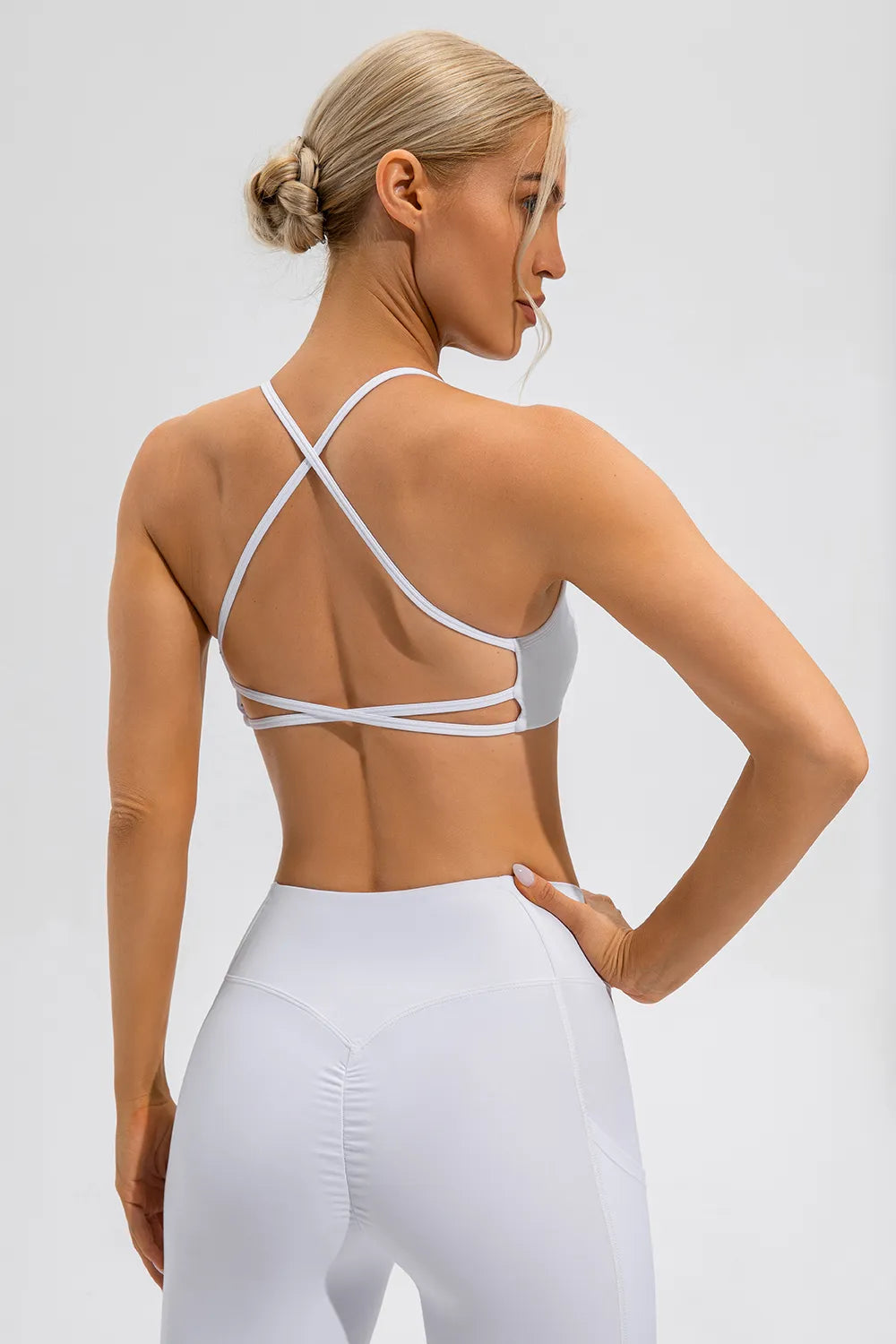 Crisscross Spaghetti Strap Active Cami full length view 13