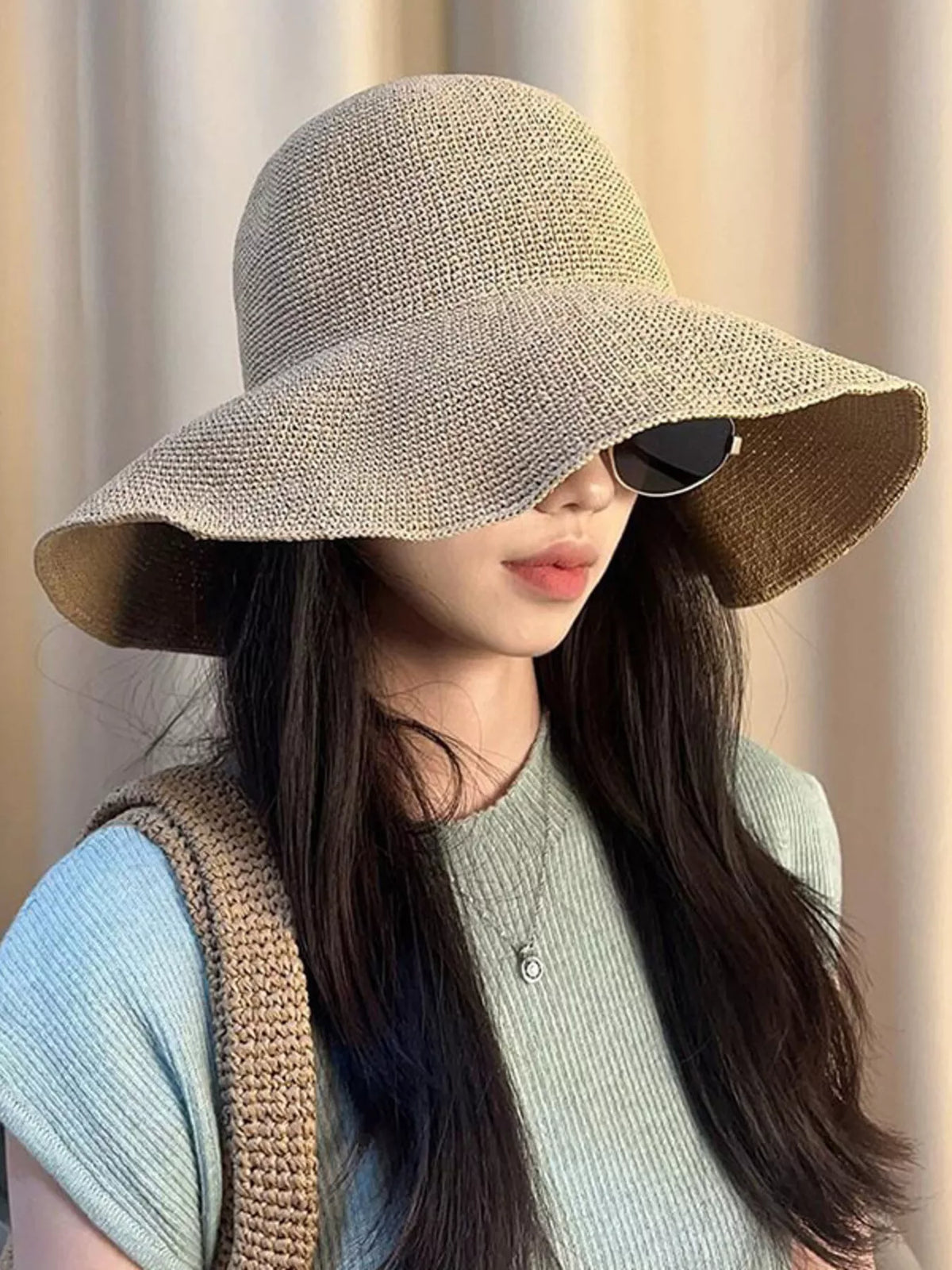 Cotton sun hat shown in a further colourway