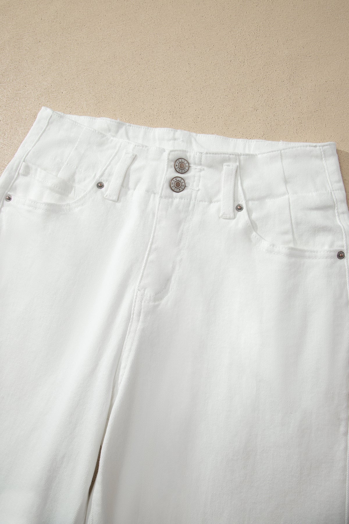 Pink 2 Button High Waist Wide Leg Jeans, view 32