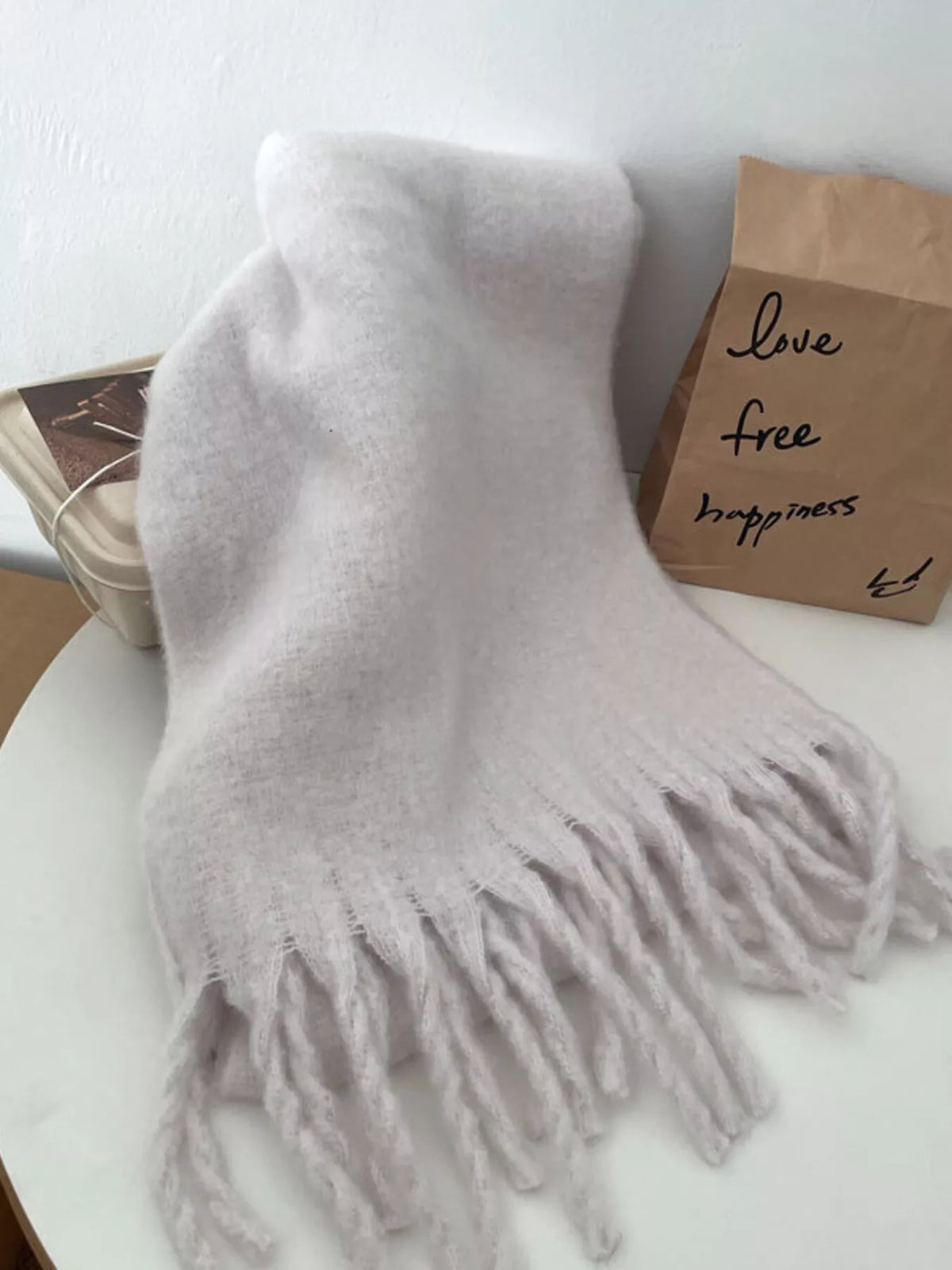 Solid Color Fringe Scarf, view 14