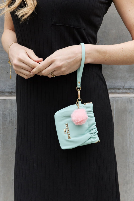Nicole Lee USA Faux Leather Pouch Soft Mint One Size - Fashorio